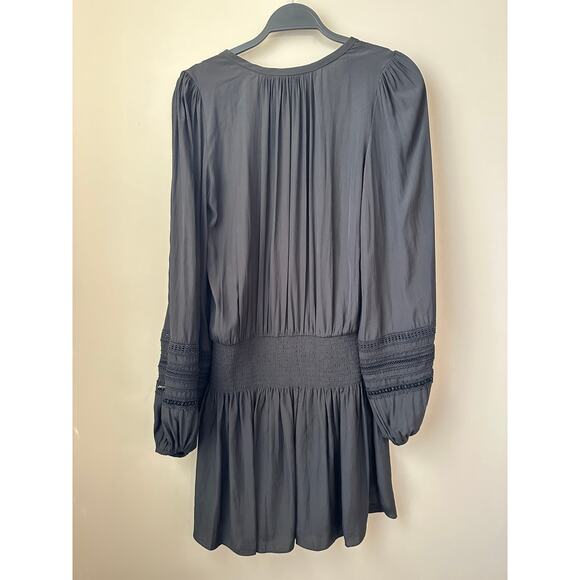 $465 Ramy Brook Rosey Dress Womens Size S Black Mini Long Sleeve V Neck New - Picture 5 of 9